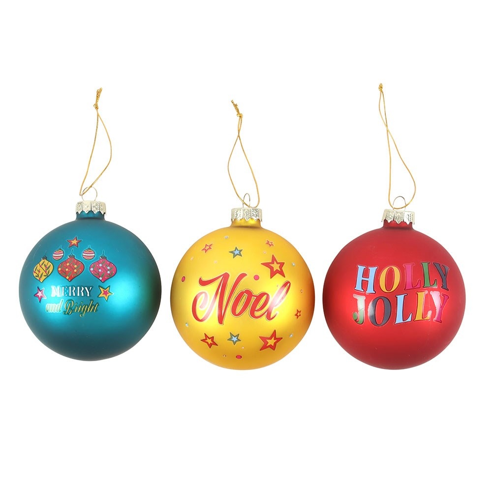 Something Different - Set of 3 Nostalgic Christmas baubles - Multicolours